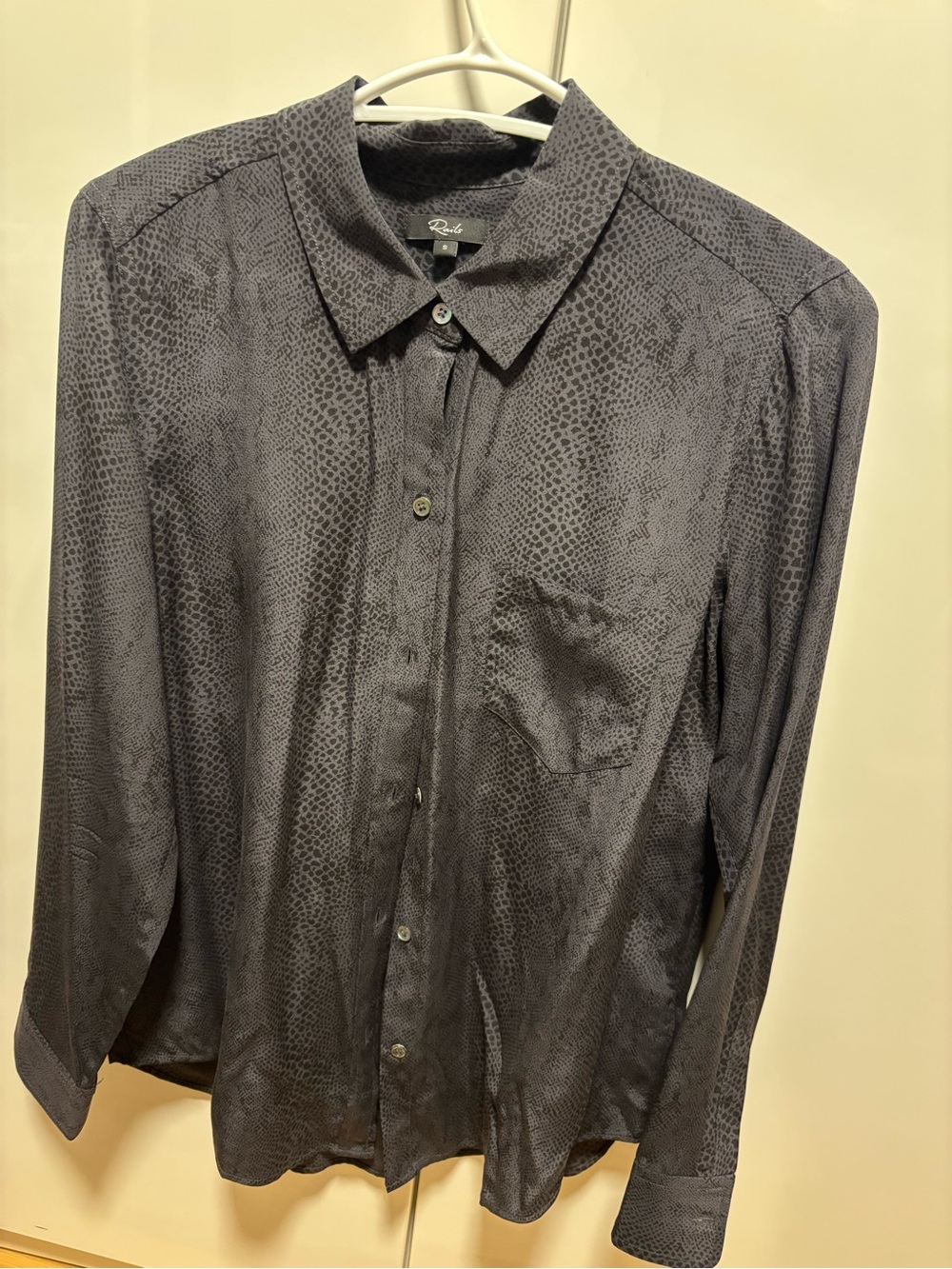 Rails Women's Button-Up Blouse in Charcoal with Subtle Print